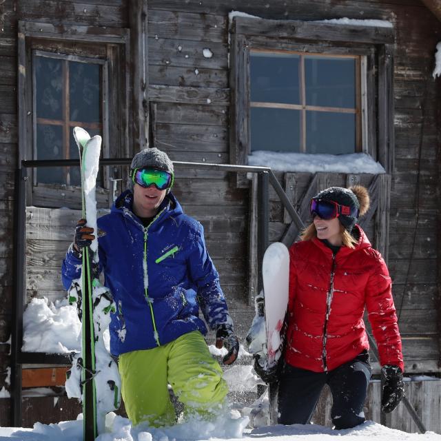 Couple de skieurs au Collet