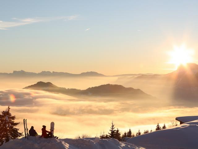 Coucher de soleil en hiver au Collet