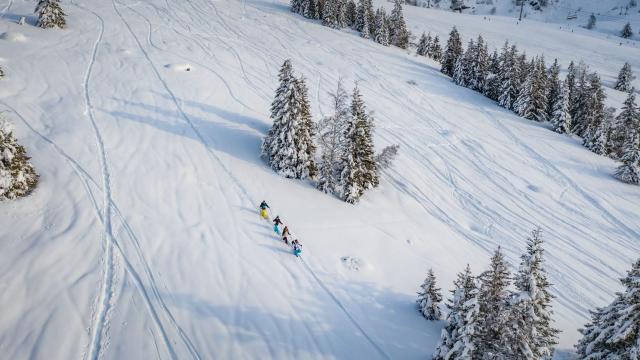 Raquettes à neige au Collet